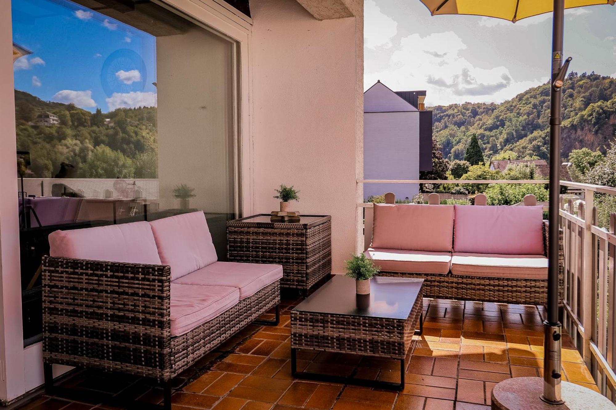 Traumaussicht Kamin Balkon Burgblick 65 Zoll Tv Netflix Sky Joyn Lindenplatz Lejlighed Bullay Eksteriør billede